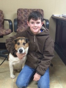 This happy dog, Patrick, found his boy to go home with after being one of our longest residents.  Happy day! Have a happy life Patrick!
